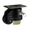 Foot Master Leveling Caster, 75 mm Nylon Wheel, 4 x 4-1/2 Plate, Swivel, 800 kg Cap, NBR Foot Pad, Black GD-100-F-NYN-FBL-PUS - alternate 2